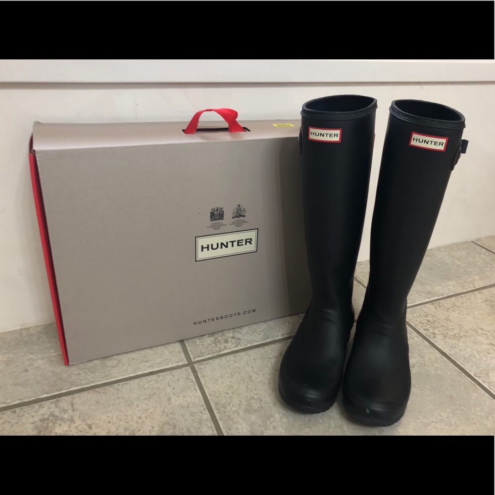 Hunter Rain Boots Tall Black Matte